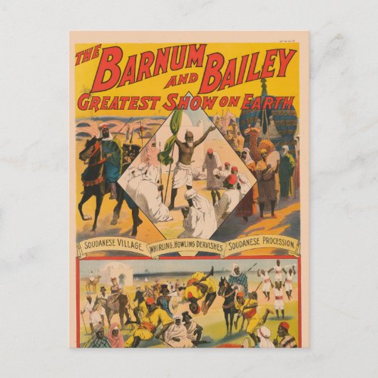ヴィンテージサーカスポスター ポストカード (正面)
