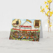 ヴィンテージサーカスポスター。C.W.パーカー。 カード (黄色い花)