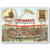 ヴィンテージサーカスポスター。C.W.パーカー。 シール (正面)