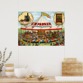 ヴィンテージサーカスポスター。C.W.パーカー。 ポスター (キッチン)