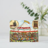 ヴィンテージサーカスポスター。C.W.パーカー。 ポストカード (スタンド正面)