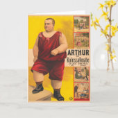 ヴィンテージサーカスポスターArthur The Colossal Kid カード (黄色い花)