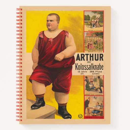 ヴィンテージサーカスポスターArthur The Colossal Kid ノートブック (正面)