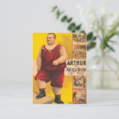 ヴィンテージサーカスポスターArthur The Colossal Kid ポストカード (スタンド正面)