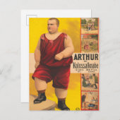 ヴィンテージサーカスポスターArthur The Colossal Kid ポストカード (正面/裏面)