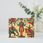 ヴィンテージサーカスリングマスターコラージュ ポストカード (スタンド正面)