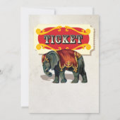 ヴィンテージサーカス動物バースデーパーティ招待状 招待状 (裏面)