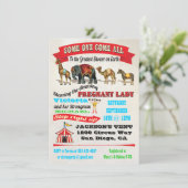 ヴィンテージサーカス動物ベビーシャワー招待状 招待状 (スタンド正面)