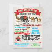 ヴィンテージサーカス動物ベビーシャワー招待状 招待状 (正面)