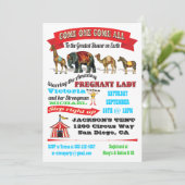 ヴィンテージサーカス動物ベビーシャワー招待状 招待状 (スタンド正面)