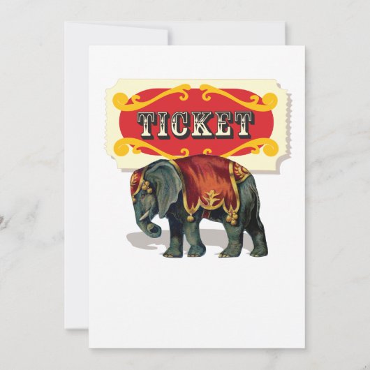ヴィンテージサーカス動物ベビーシャワー招待状 招待状 (裏面)