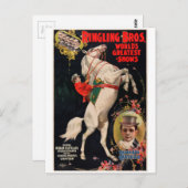 ヴィンテージサーカス動物行為促進 ポストカード (正面/裏面)