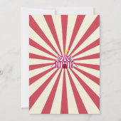 ヴィンテージサーカス来バルーン来ワンすべての誕生日 招待状 (裏面)