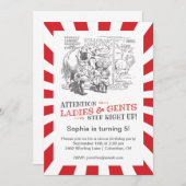 ヴィンテージサーカス誕生会 招待状 (正面/裏面)