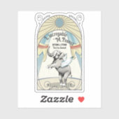 ヴィンテージサーカス象が動物を操フランスのる シール (シート)