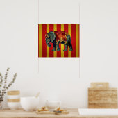 ヴィンテージサーカス象のポスター ポスター (キッチン)