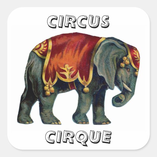 ヴィンテージサーカス象サーカスを実行する,ポステ スクエアシール (正面)