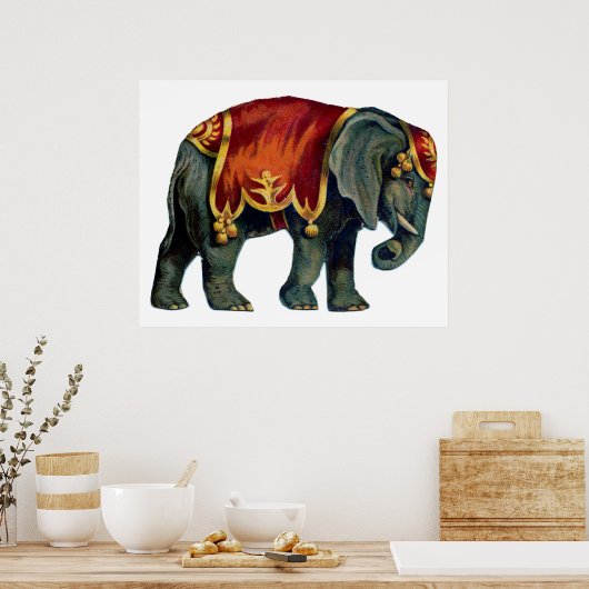 ヴィンテージサーカス象サーカスを実行する，ポステ ポスター (キッチン)