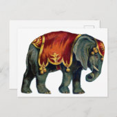 ヴィンテージサーカス象サーカスを実行する，ポステ ポストカード (正面/裏面)