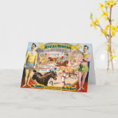 ヴィンテージサーカス馬術選手のポスター&ピエロ カード (黄色い花)