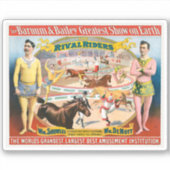 ヴィンテージサーカス馬術選手のポスター&ピエロ シール (正面)