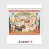 ヴィンテージサーカス馬術選手のポスター&ピエロ シール (シート)