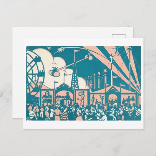 ヴィンテージサーカス/カーニバルはがき ポストカード (正面/裏面)
