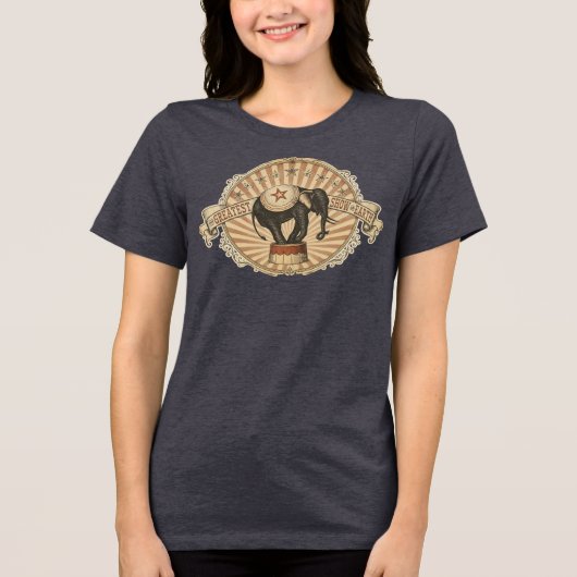 ヴィンテージサーカス 地球上で最高のショー �象 トライブレンドTシャツ (正面)