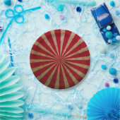 ヴィンテージサーカテントスターレッドラインカーニバル ペーパープレート (パーティー)