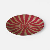 ヴィンテージサーカテントスターレッドラインカーニバル ペーパープレート (アングル)