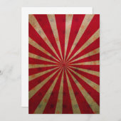 ヴィンテージサーカテントスターレッドラインカーニバル 招待状 (正面/裏面)