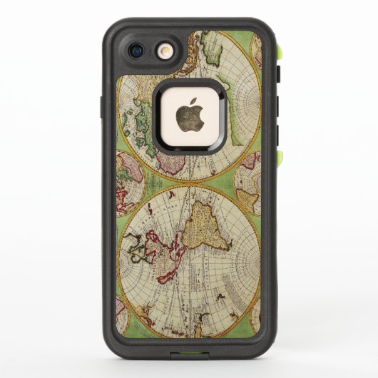 ヴィンテージサーカ1742年世界地図 LifeProof iPhoneケース (裏面)