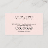 ヴィンテージサークルのスタンプのロゴメイクアップアーティストピンク 名刺 (裏面)