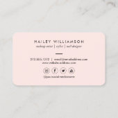 ヴィンテージサークルのスタンプのロゴメイクアップアーティストピンク 名刺 (裏面)