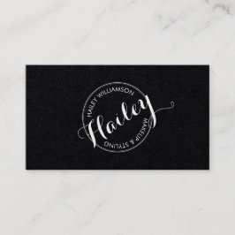 ヴィンテージサークルのスタンプのロゴメイクアップアーティストブラック 名刺