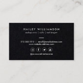 ヴィンテージサークルのスタンプのロゴメイクアップアーティストブラック 名刺 (裏面)