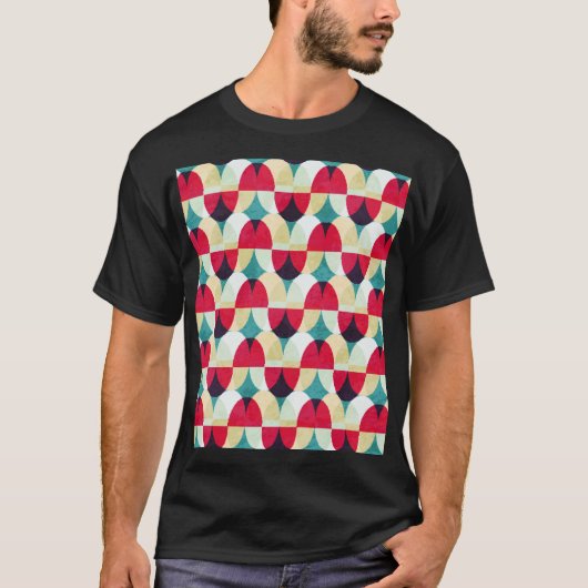 ヴィンテージサークル、シームレスな抽象芸術パターン。 Tシャツ (正面)