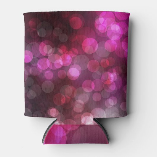 ヴィンテージサークル：濃いピンク、青。 缶クーラー (正面)