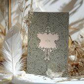 ヴィンテージサージグリーンダスティピンク結婚ズ 招待状