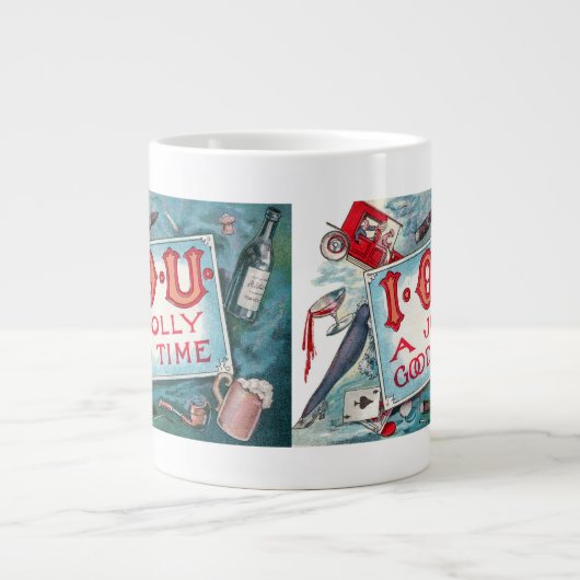 ヴィンテージサービスパーティー、賭博飲料喫煙 ジャンボコーヒーマグカップ (正面)