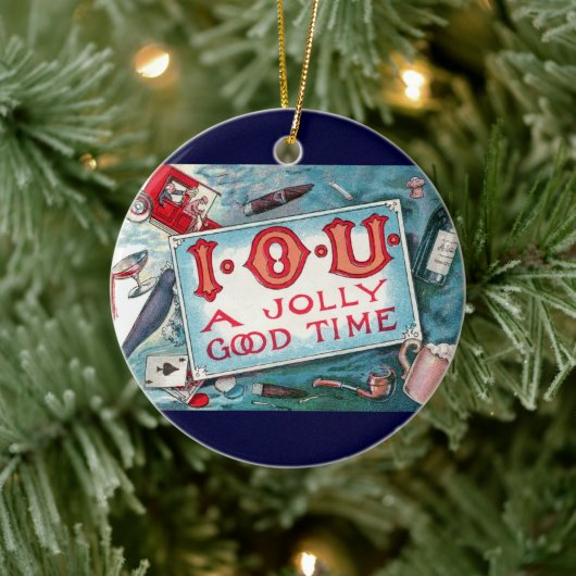 ヴィンテージサービスパーティー、賭博飲料喫煙 セラミックオーナメント (ツリー)