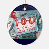 ヴィンテージサービスパーティー、賭博飲料喫煙 セラミックオーナメント (左)