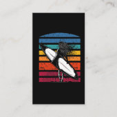 ヴィンテージサーファーガールグラピックビーチサーフボードウーマン 名刺 (正面)