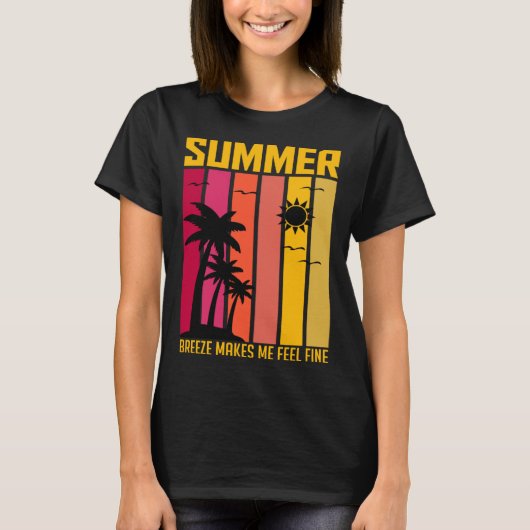 ヴィンテージサーファーレトロサーフィンビーチサマーバケーション Tシャツ (正面)