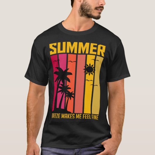 ヴィンテージサーファーレトロサーフィンビーチサマーバケーション Tシャツ (正面)