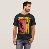 ヴィンテージサーファーレトロサーフィンビーチサマーバケーション Tシャツ (正面フル)