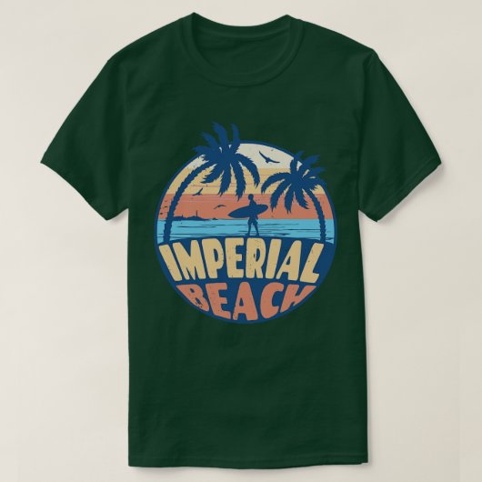 ヴィンテージサーフィンインペリアルビーチカリフォルニアレトロス Tシャツ (デザイン正面)