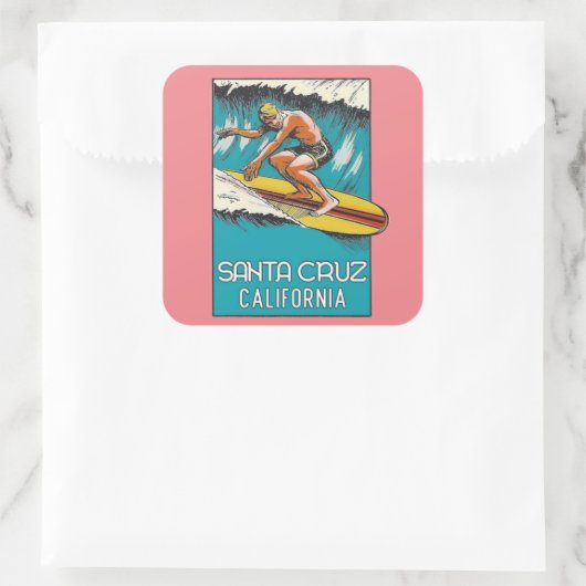 ヴィンテージサーフィンサンタクルーズカリフォルニアトラベルスクアール スクエアシール (バッグ)