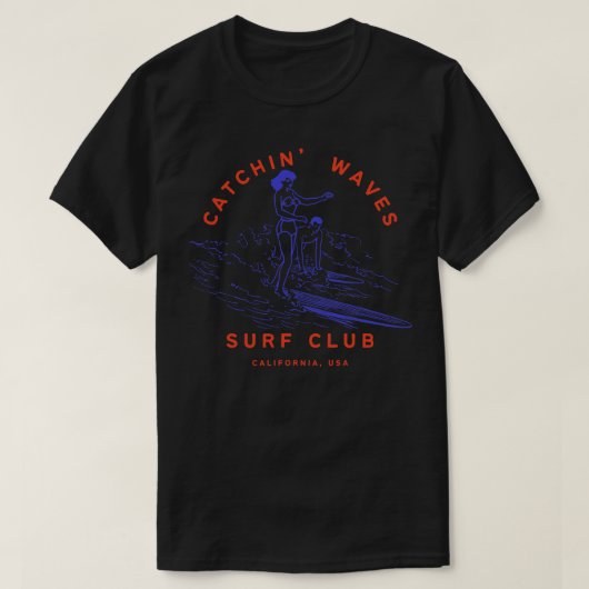 ヴィンテージサーフィンサーフィン Tシャツ (デザイン正面)