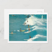 ヴィンテージサーフィンシーン，フロリダ， 1960s ポストカード (正面/裏面)